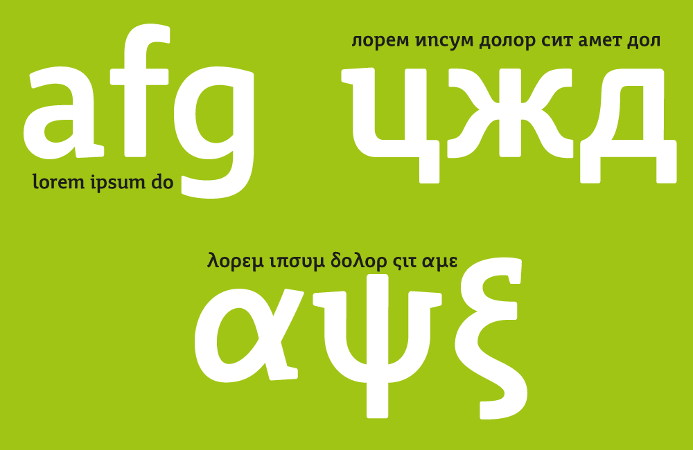Mir Latin, Greek, Cyrillic – authentic form, unified style