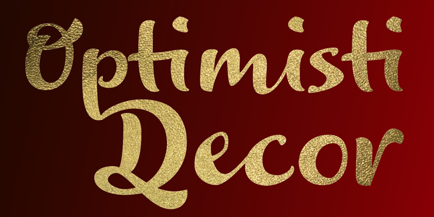 Words “optimisti decor” in Optimisti Decor font