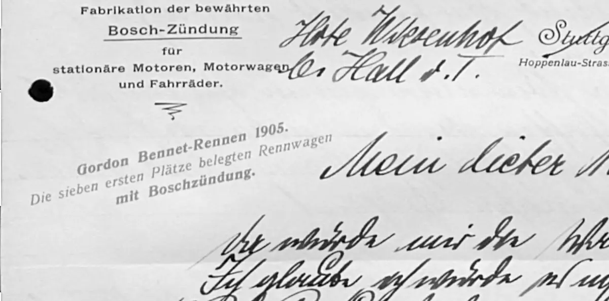 Sample of Robert Bosch’s handwriting