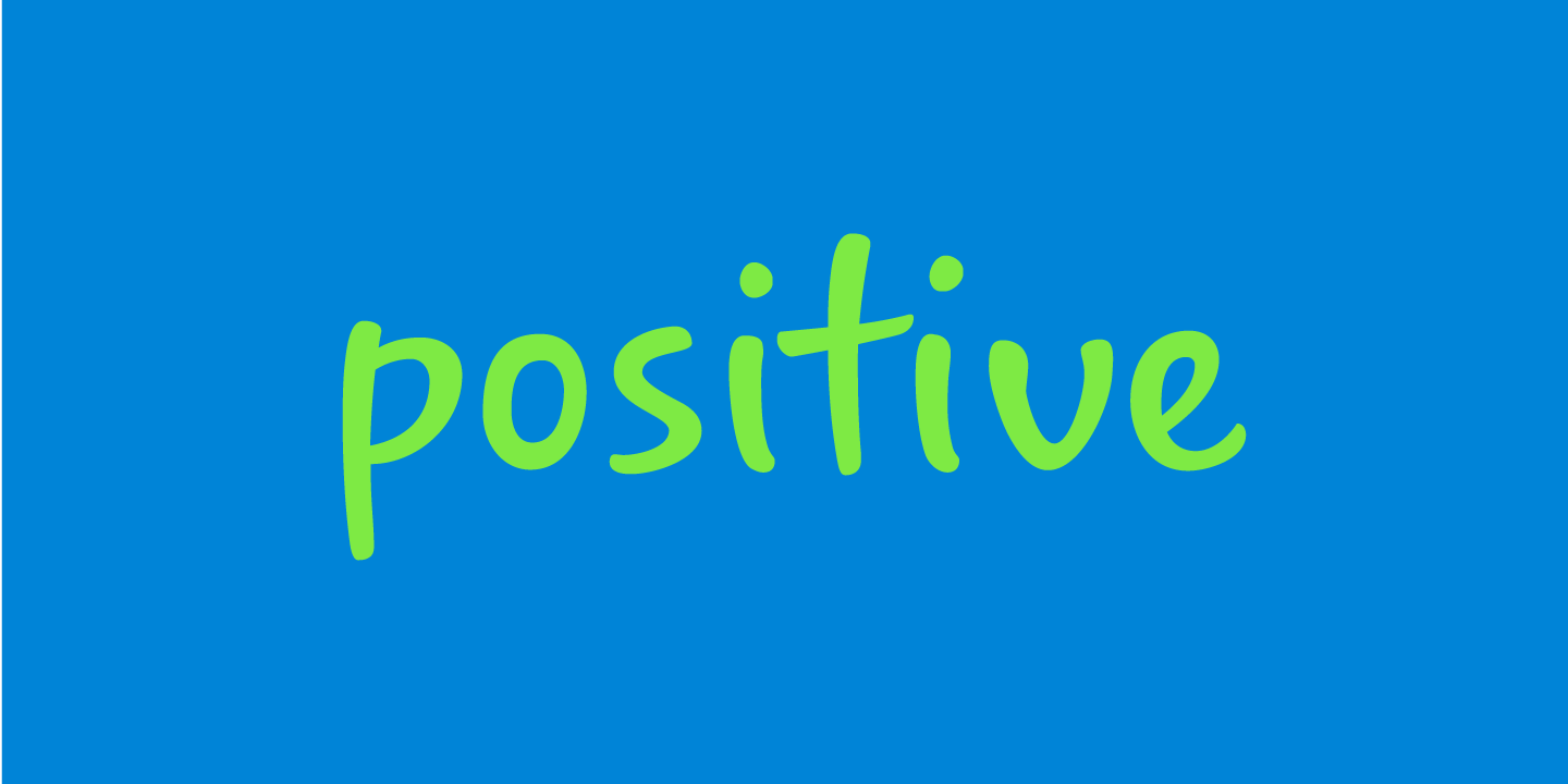 word positive, written in FreshBooks Script