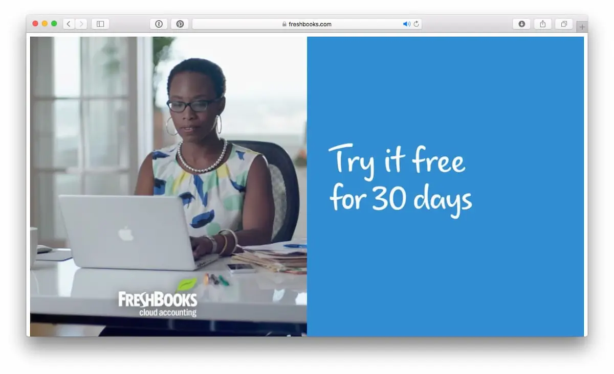 sample of FreshBooks Script typeface in TV ad
