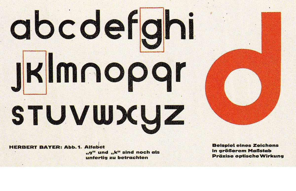 Specimen of Herbert Bayer’s Universal Typeface
