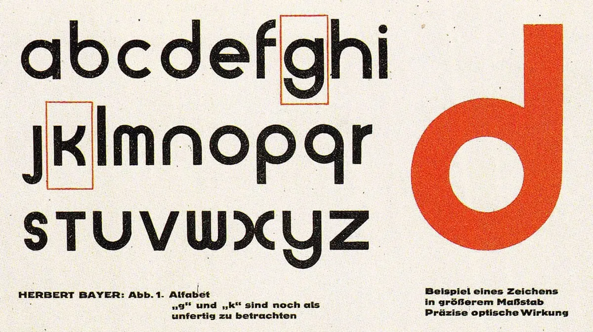 Specimen of Herbert Bayer’s Universal Typeface