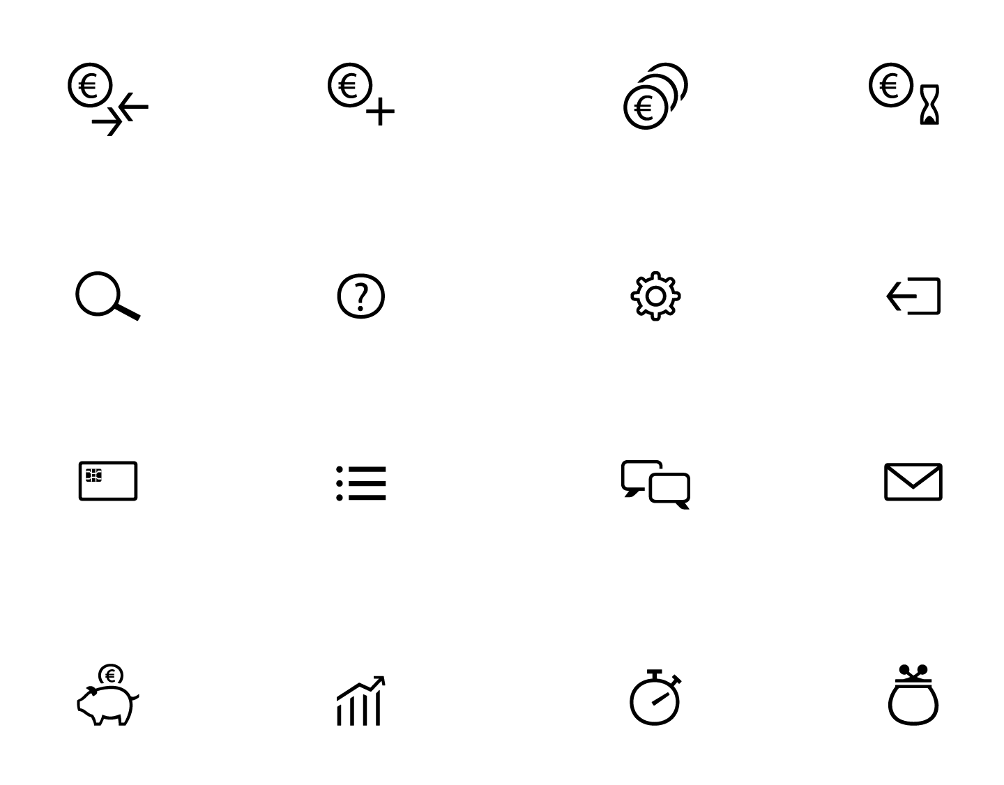 Rabodirect icons for a mobile app
