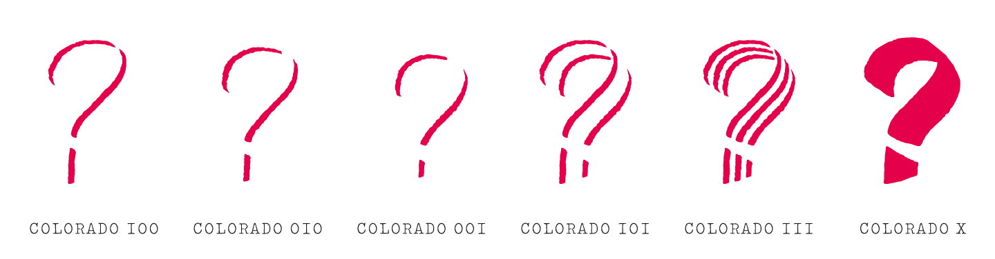 6 styles of Colorado typeface