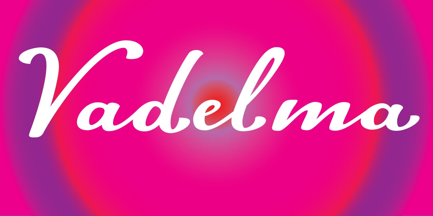 “Vadelma” (Raspberry) in FinlandiaScript Bold