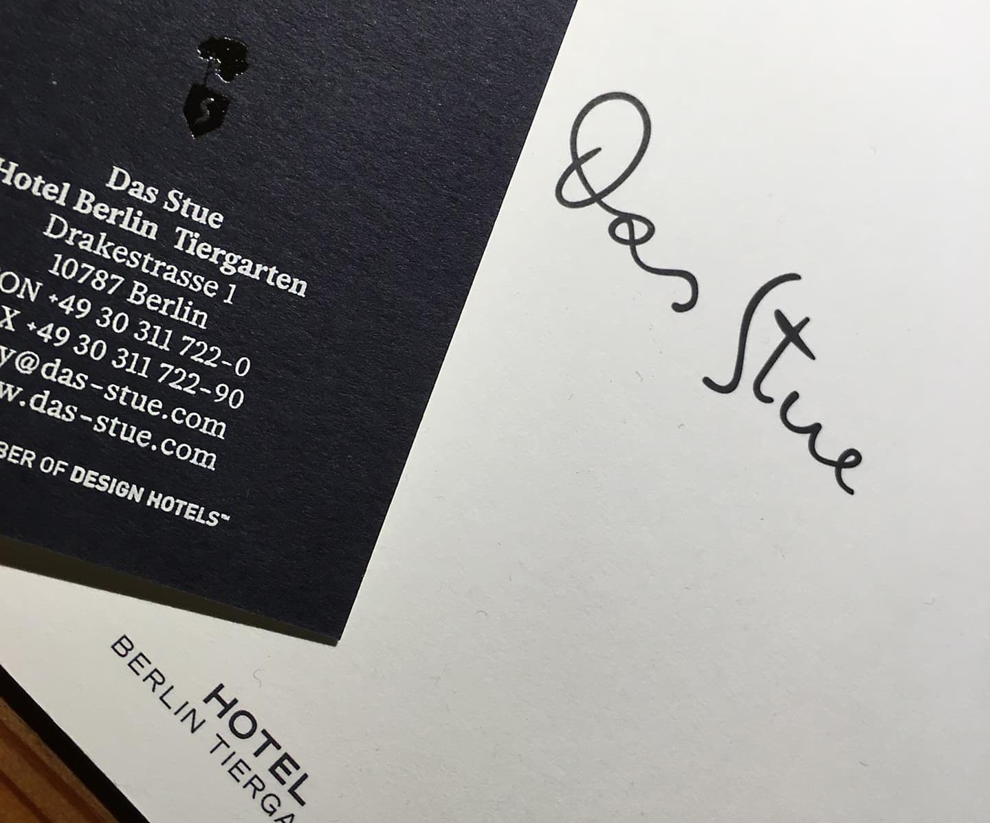 Mister K for Design Hotel “Das Stue” in Berlin, the stationary