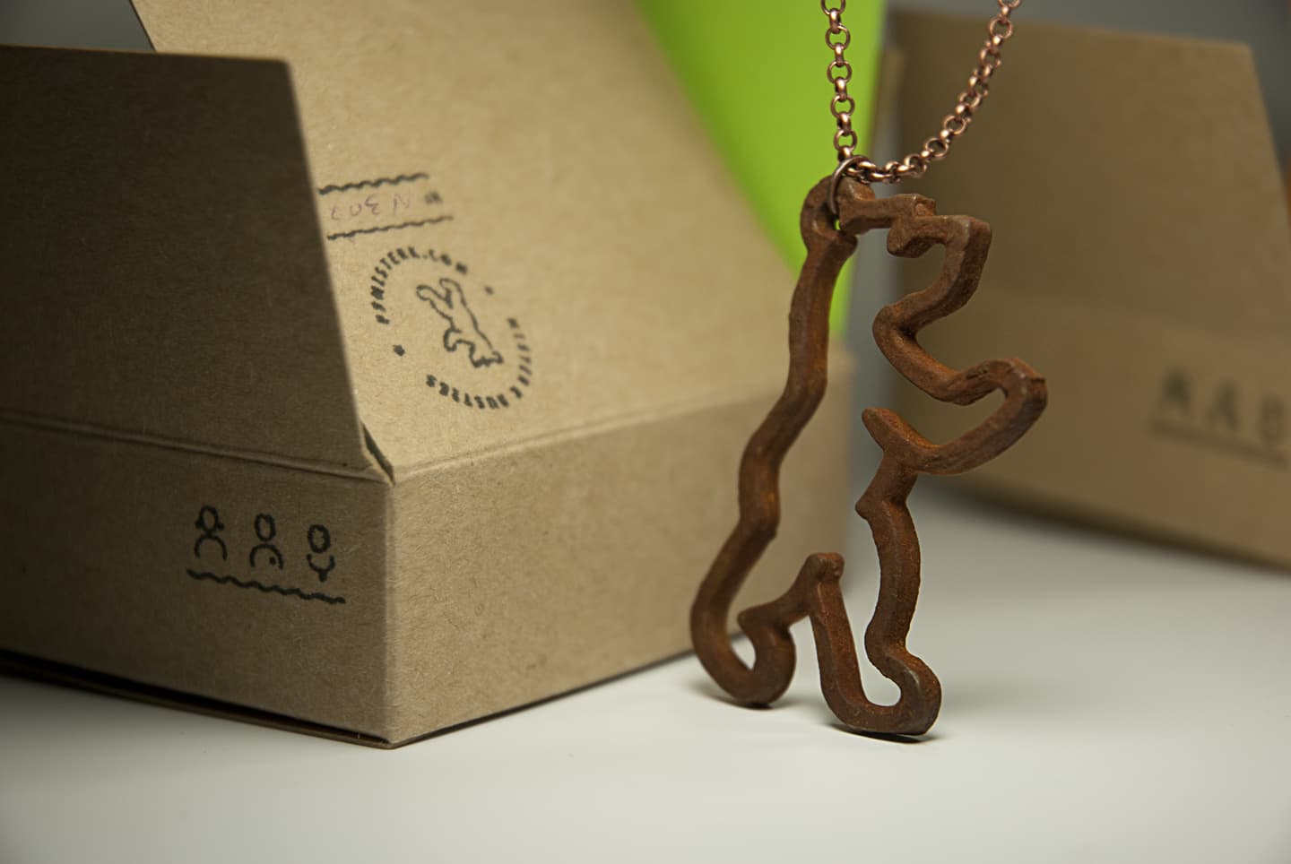 K Rusties are objects based on Mister K typeface, here is the necklece with Berliner bear