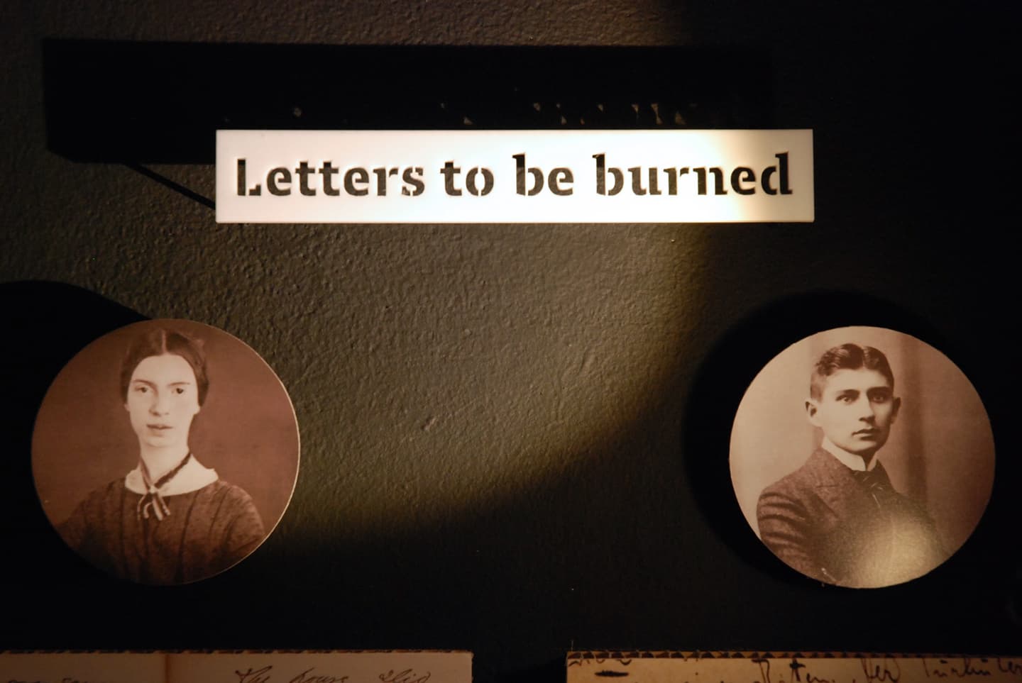 Letters to Be Burned exhibition is dedicated to Emily Dickinson and Franz Kafka